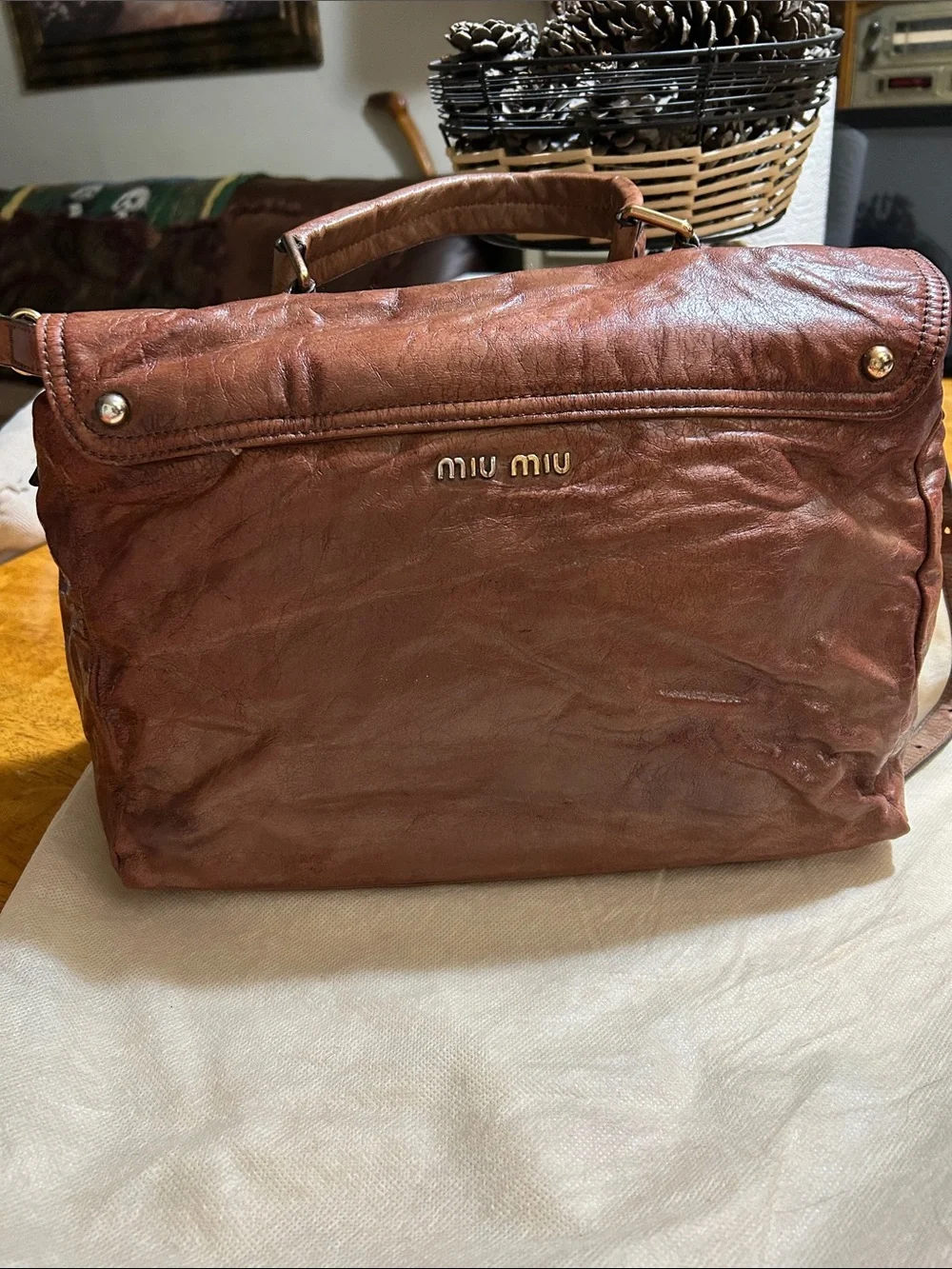 Vintage Miu Miu Leather Satchel Bag